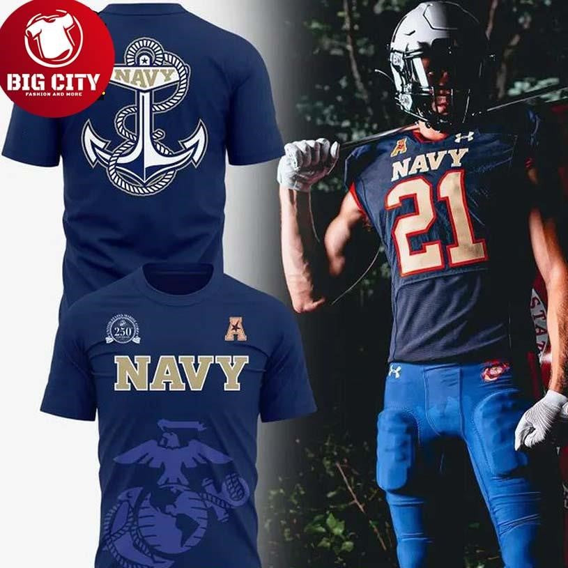 Navy Midshipmen 250th Birthday USMC Brotherhood - Adult & Kids T-Shirts, Sweatshirts & Hoodies apparel design preview 1