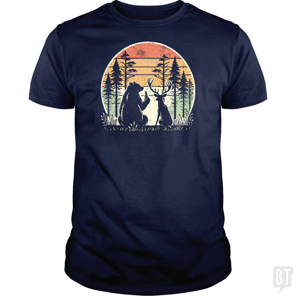 Bear And Deer Share A Beer - Adult & Kids T-Shirts, Sweatshirts & Hoodies apparel design preview 1