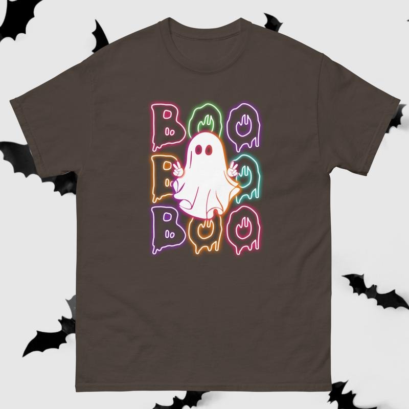Neon Boo Gildan Halloween Ghost Classic Spooky - Adult & Kids T-Shirts, Sweatshirts & Hoodies apparel design preview 1
