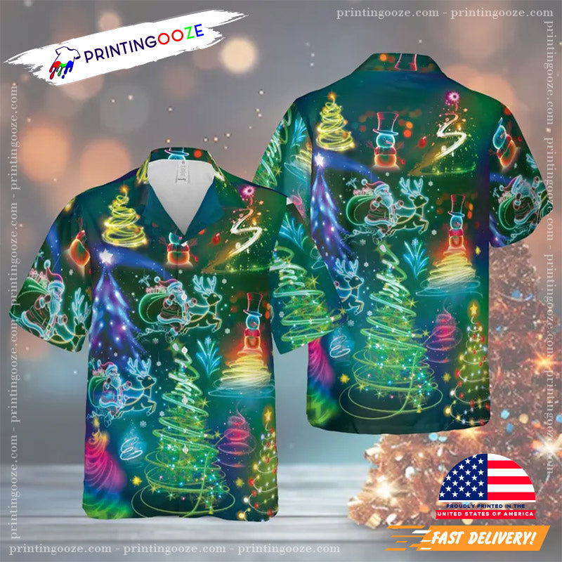 Neon Christmas Hawaiian - Adult & Kids T-Shirts, Sweatshirts & Hoodies apparel design preview 1
