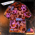 Cool Neon Pig BBQ, Barbecue Food Hawaiian - Adult & Kids T-Shirts, Sweatshirts & Hoodies apparel design preview 1