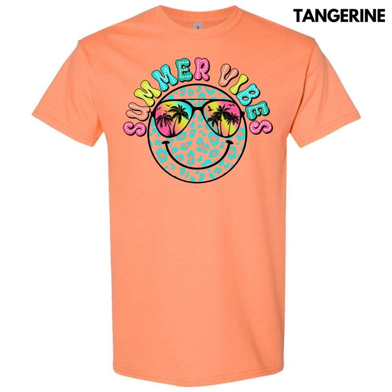 Neon Summer Happy Face Gildan Short Sleeve 'NLB' - Adult & Kids T-Shirts, Sweatshirts & Hoodies apparel design preview 1