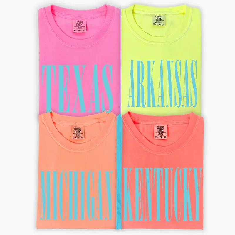 Neon Texas Relaxed Fit Printed USA Womenswear Casual - Adult & Kids T-Shirts, Sweatshirts & Hoodies apparel design preview 1