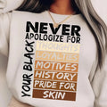 Never Apologize Black History Month African American - Adult & Kids T-Shirts, Sweatshirts & Hoodies apparel design preview 1