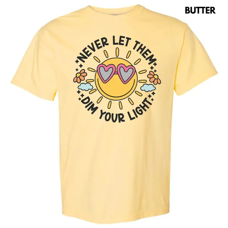 Never Dim Your Light Comfort Colors 'NLB' - Adult & Kids T-Shirts, Sweatshirts & Hoodies apparel design preview 1