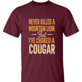 Never Killed Mountain Lion Hilarious 'Choked Cougar' - Adult & Kids T-Shirts, Sweatshirts & Hoodies apparel design preview 1