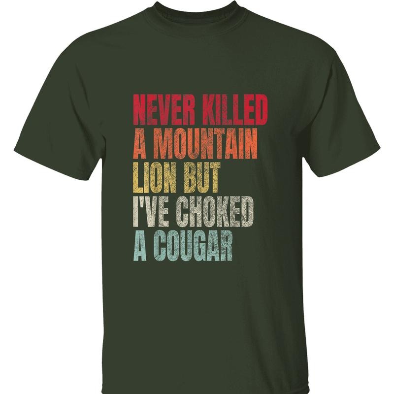 Never Killed Mountain Lion 'Choked Cougar' Bold - Adult & Kids T-Shirts, Sweatshirts & Hoodies apparel design preview 1