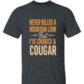 Never Killed Mountain Lion Hilarious 'Choked Cougar' - Adult & Kids T-Shirts, Sweatshirts & Hoodies apparel design preview 1