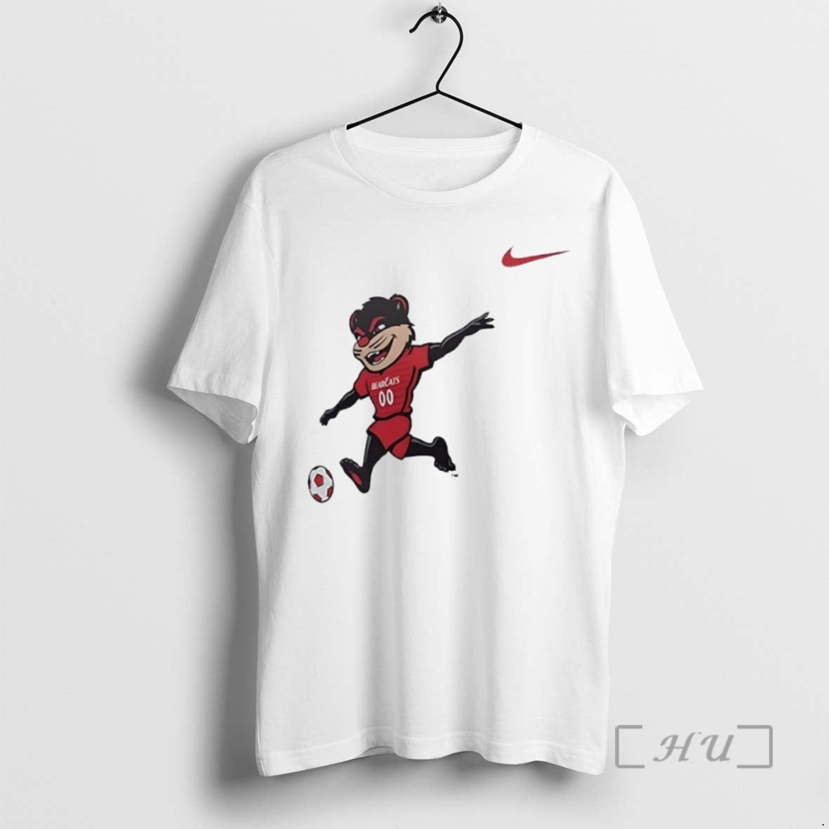 New Cincinnati Bearcats Mascot Playing Soccer Circle - Adult & Kids T-Shirts, Sweatshirts & Hoodies apparel design preview 1