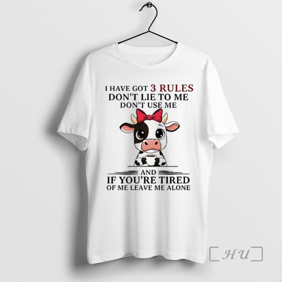 New Cow I Have Got 3 Rules Dont Lie _cf_84_ce_bf - Adult & Kids T-Shirts, Sweatshirts & Hoodies apparel design preview 1