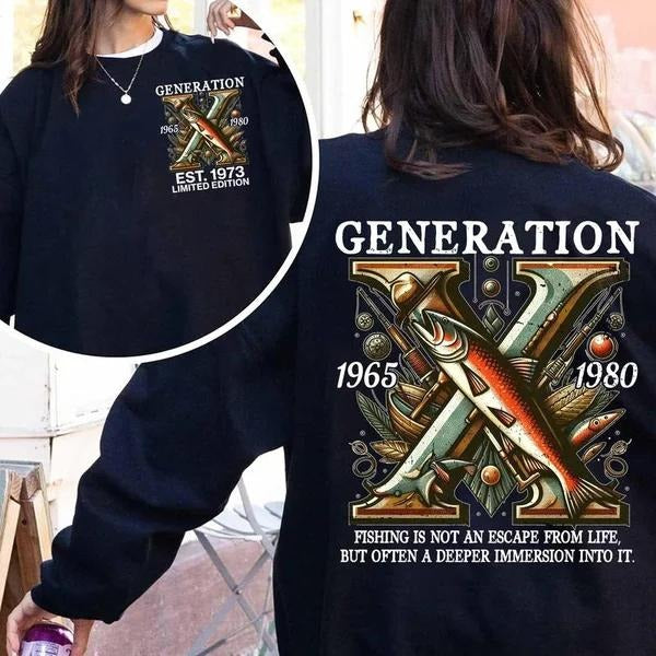 New Customize Gen X Fishing Proud Member Fck Your - Adult & Kids T-Shirts, Sweatshirts & Hoodies apparel design preview 1