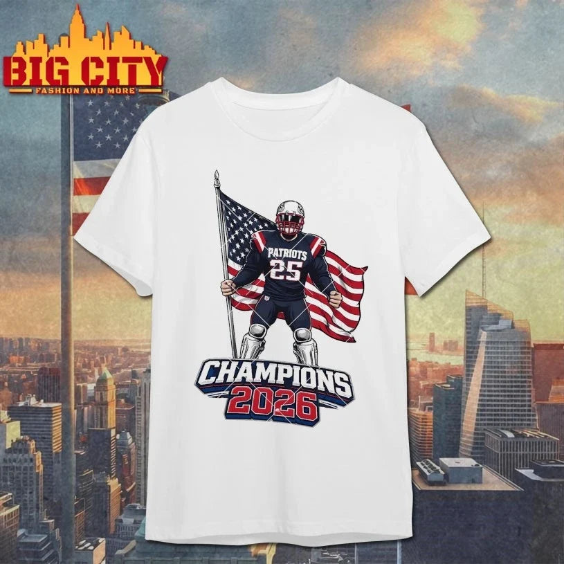 New England 2026 Champions 60th American Football - Adult & Kids T-Shirts, Sweatshirts & Hoodies apparel design preview 1