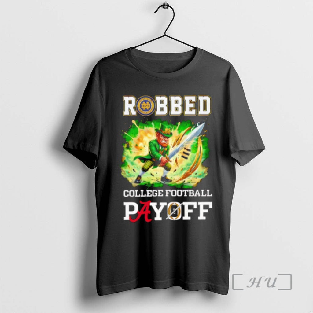 New Fighting Irish Robbed Cfp Playoff Mascot - Adult & Kids T-Shirts, Sweatshirts & Hoodies apparel design preview 1