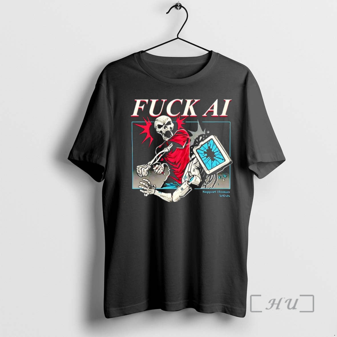 New Fuck Ai Support Human Artists - Adult & Kids T-Shirts, Sweatshirts & Hoodies apparel design preview 1