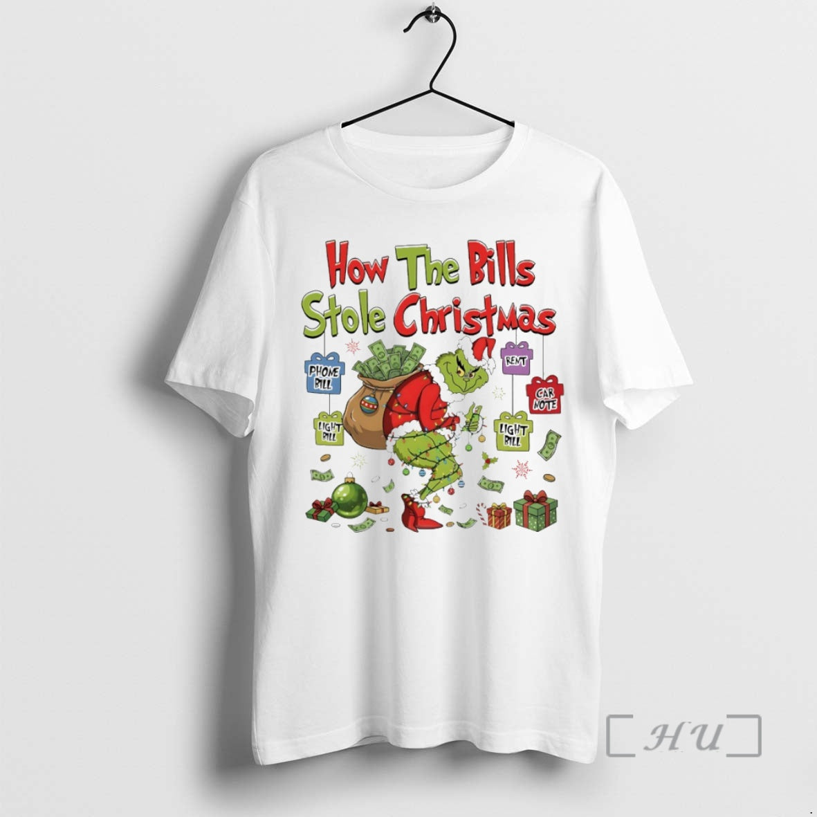 New Grinch How Bills Stole Circle - Adult & Kids T-Shirts, Sweatshirts & Hoodies apparel design preview 1