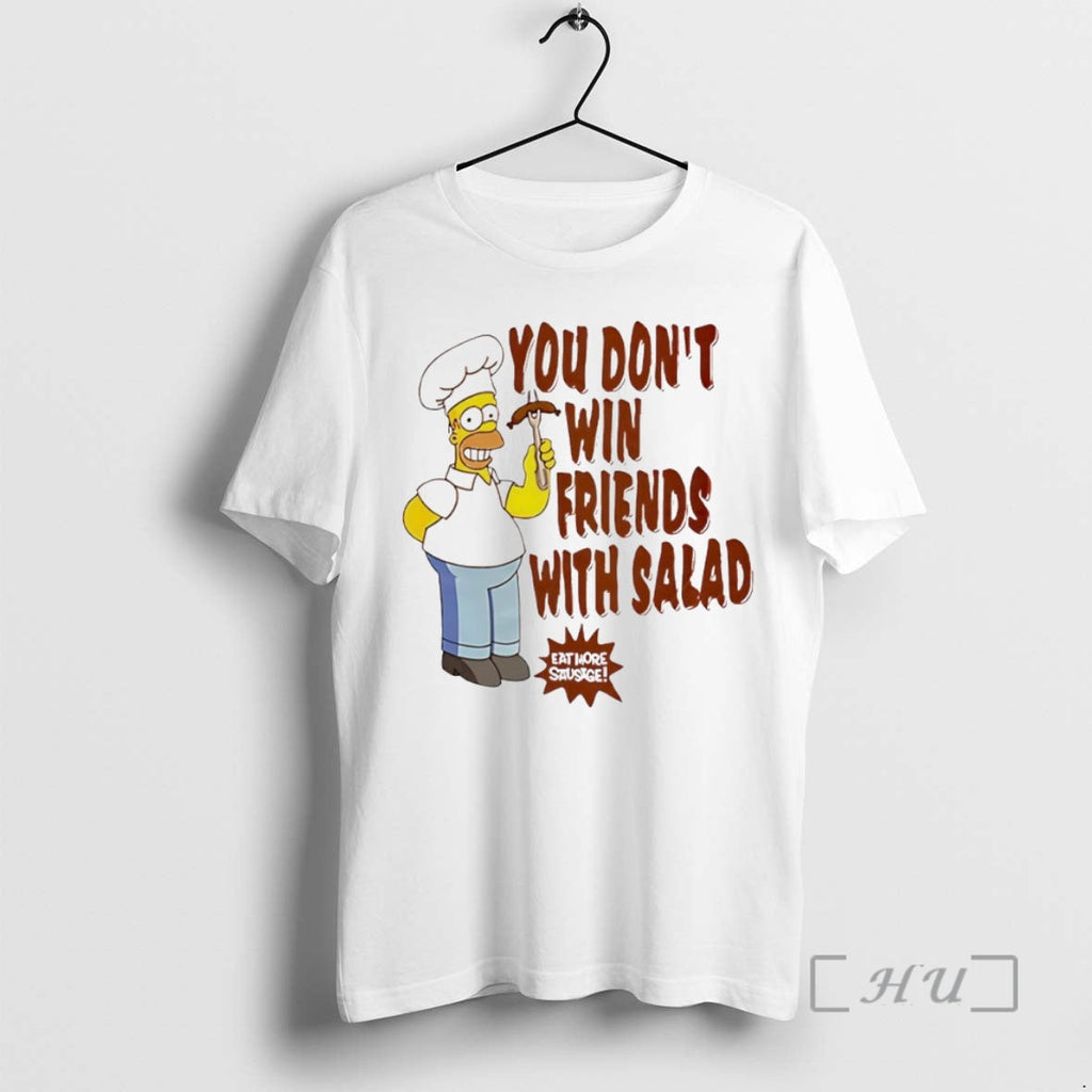 New Homer Simpsons You Dont Win Friends Salad Circle - Adult & Kids T-Shirts, Sweatshirts & Hoodies apparel design preview 1