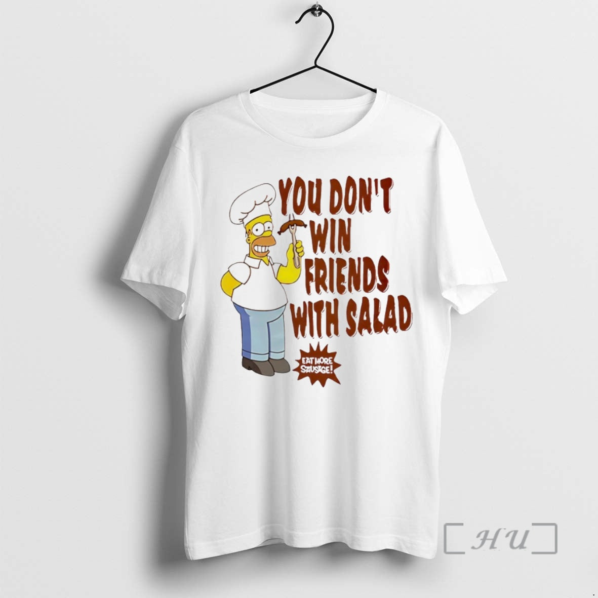 New Homer Simpsons You Dont Win Friends Salad Circle - Adult & Kids T-Shirts, Sweatshirts & Hoodies apparel design preview 1