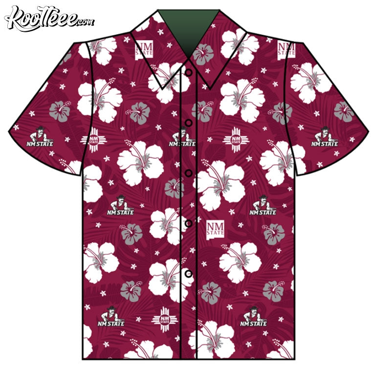 New Mexico State Aggies Hibiscus Hawaiian - Adult & Kids T-Shirts, Sweatshirts & Hoodies apparel design preview 1