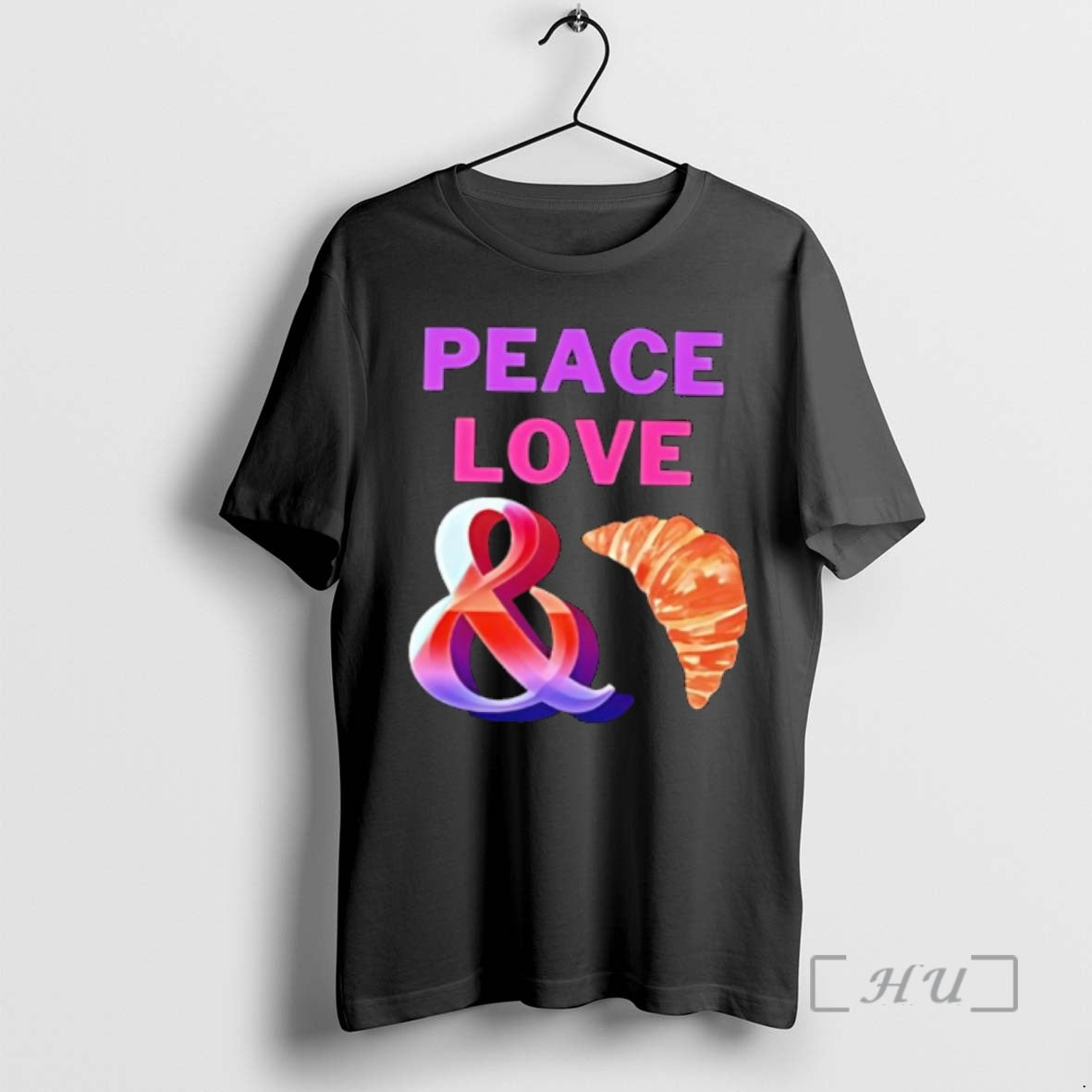 New Peace Love Croissants - Adult & Kids T-Shirts, Sweatshirts & Hoodies apparel design preview 1