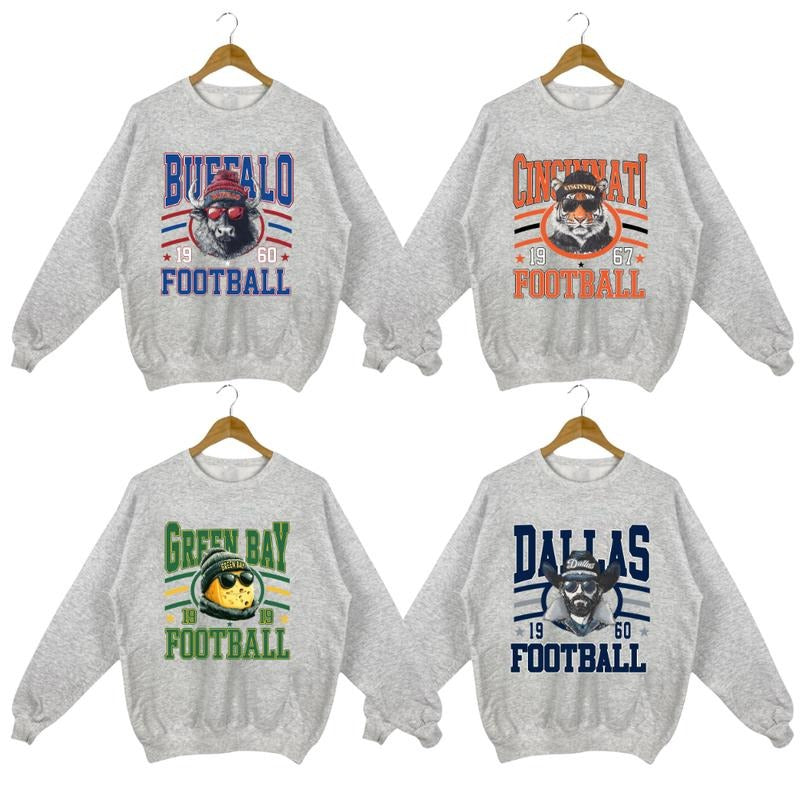 New Retro Varsity All Team Football Gildan Sport Grey - Adult & Kids T-Shirts, Sweatshirts & Hoodies apparel design preview 1