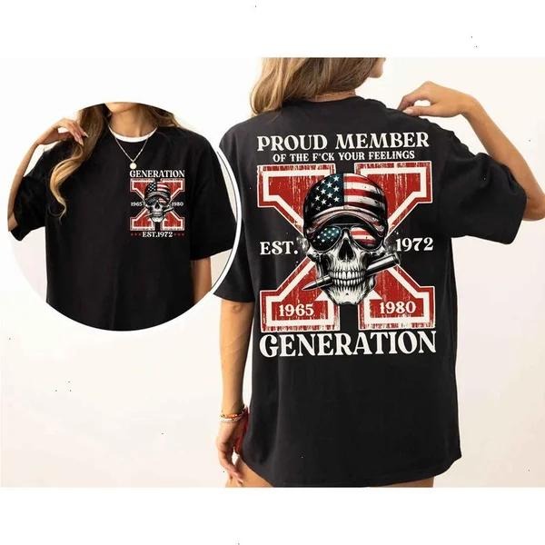 New Two Sided Customize Gen X Proud Member Fck Your - Adult & Kids T-Shirts, Sweatshirts & Hoodies apparel design preview 1