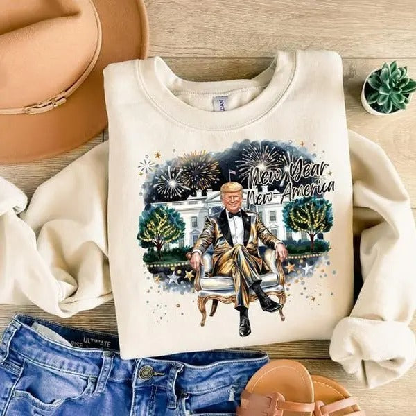 New Year Trum 2025 Coquette Bow Bundle Happy Era Meet - Adult & Kids T-Shirts, Sweatshirts & Hoodies apparel design preview 1