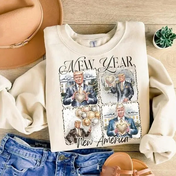 New Year Trump 2025 Coquette Bow America Bundle Happy - Adult & Kids T-Shirts, Sweatshirts & Hoodies apparel design preview 1