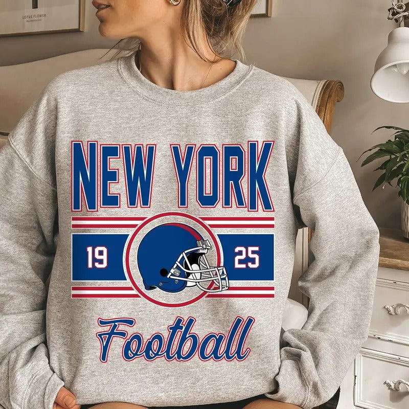 New York Football Fan Retro - Adult & Kids T-Shirts, Sweatshirts & Hoodies apparel design preview 1
