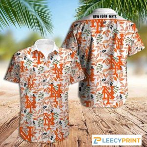 New York Mets Hawaiian Flower Summer Style, - Adult & Kids T-Shirts, Sweatshirts & Hoodies apparel design preview 1