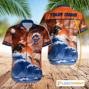 New York Mets MLB Baseball Team Custom Hawaiian - Adult & Kids T-Shirts, Sweatshirts & Hoodies apparel design preview 1