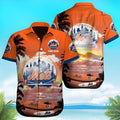 New York Mets MLB Custom Name Hawaiian - Adult & Kids T-Shirts, Sweatshirts & Hoodies apparel design preview 1