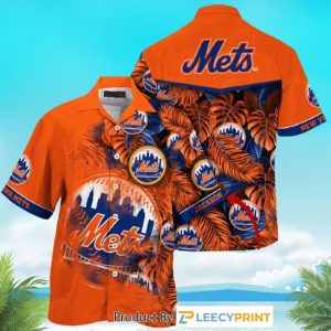 New York Mets MLB Summer Hawaii Custom Football - Adult & Kids T-Shirts, Sweatshirts & Hoodies apparel design preview 1