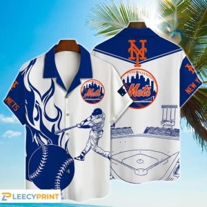 New York Mets Major League Baseball 3D Print Hawaiian - Adult & Kids T-Shirts, Sweatshirts & Hoodies apparel design preview 1
