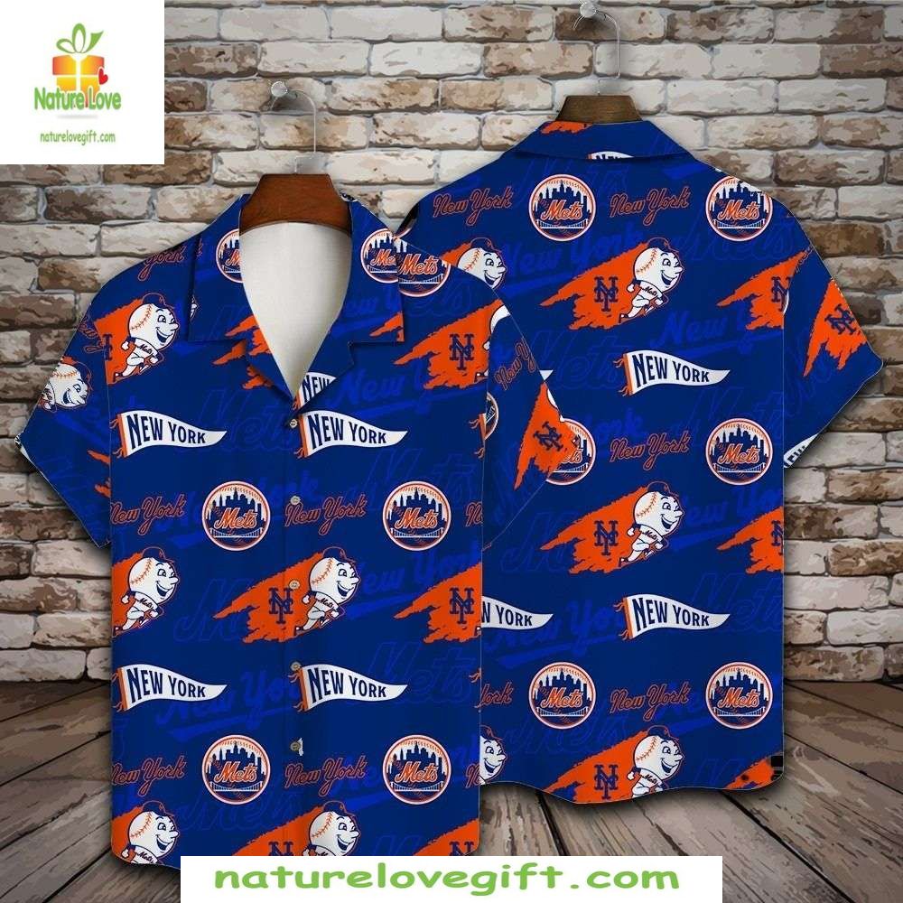 New York Mets Hawaiian Midnight Mascot Parade - Adult & Kids T-Shirts, Sweatshirts & Hoodies apparel design preview 1