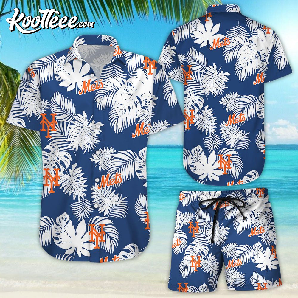 New York Mets Tropical Flower Hawaiian Beach Shorts - Adult & Kids T-Shirts, Sweatshirts & Hoodies apparel design preview 1