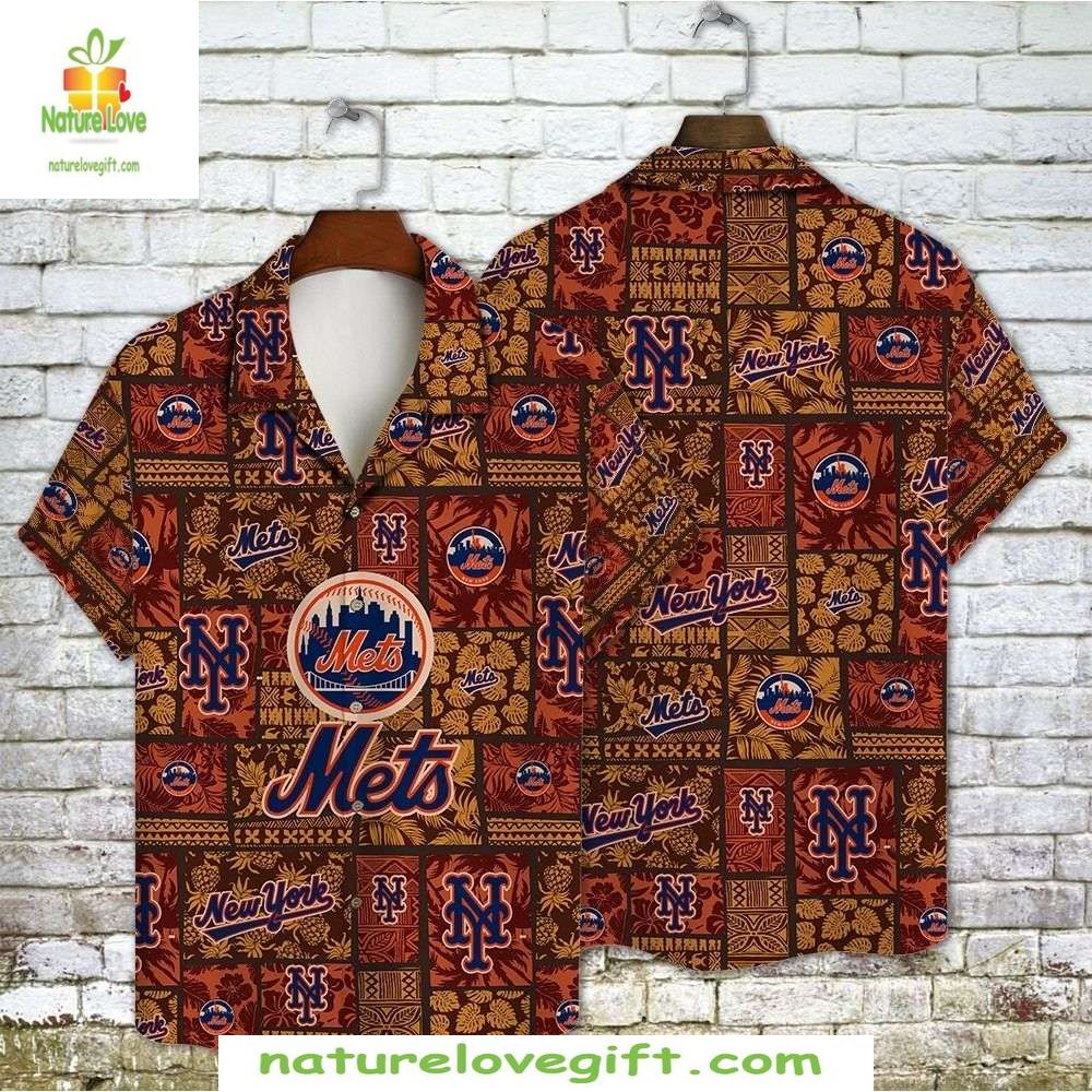 New York Mets Hawaiian Tropical Urban Jungle Baseball - Adult & Kids T-Shirts, Sweatshirts & Hoodies apparel design preview 1