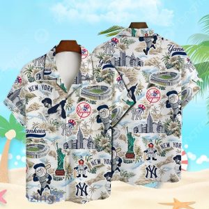 New York Yankees Baseball Pattern On White Print - Adult & Kids T-Shirts, Sweatshirts & Hoodies apparel design preview 1