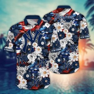 New York Yankees Flower Summer Hawaiian - Adult & Kids T-Shirts, Sweatshirts & Hoodies apparel design preview 1