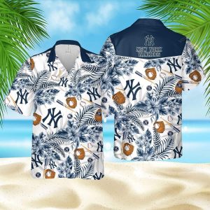 New York Yankees Hawaiian Tropical Flower Pattern - Adult & Kids T-Shirts, Sweatshirts & Hoodies apparel design preview 1