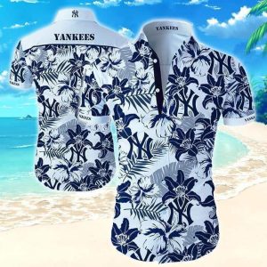 New York Yankees Hawaiian Tropical Flower Pattern - Adult & Kids T-Shirts, Sweatshirts & Hoodies apparel design preview 1