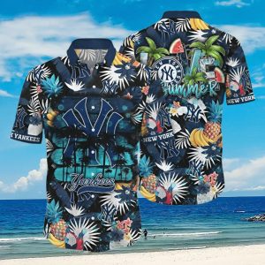 New York Yankees MLB Flower Hawaiian - Adult & Kids T-Shirts, Sweatshirts & Hoodies apparel design preview 1