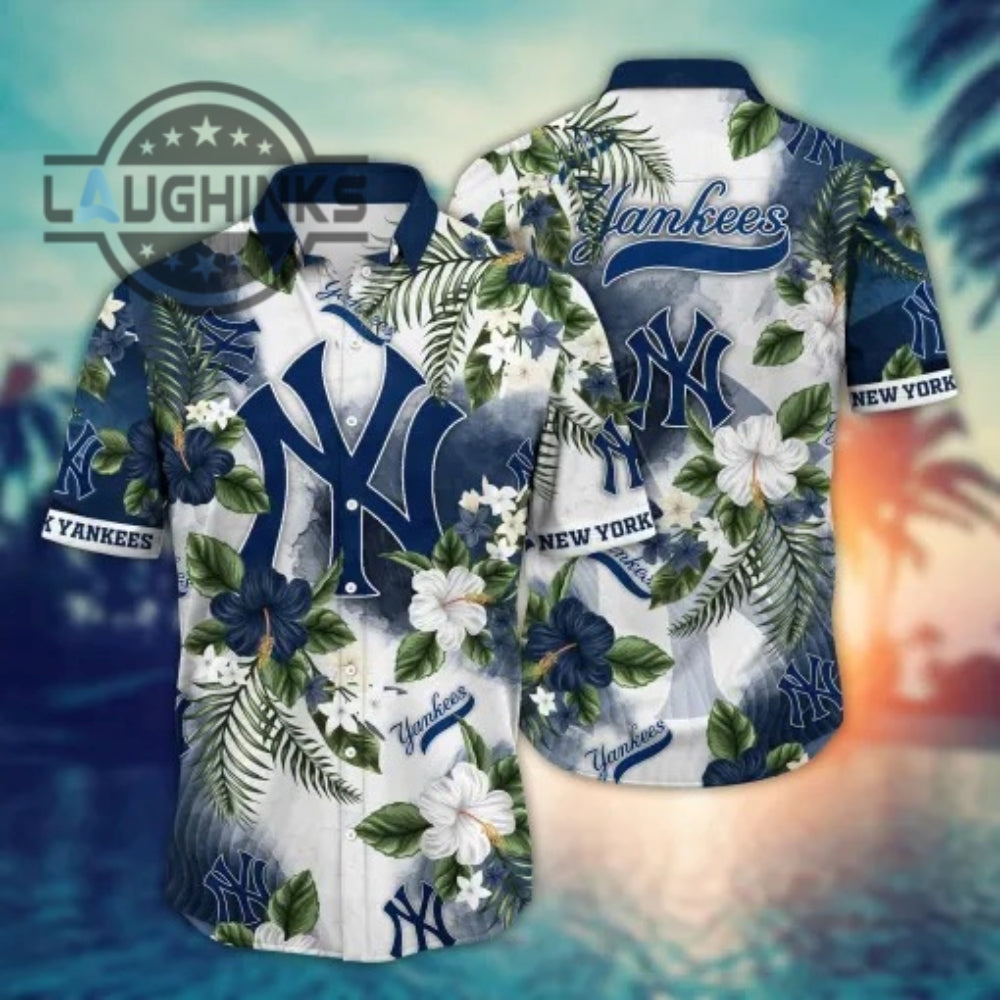 New York Yankees Mlb Summer Hawaiian Ny Button Up And - Adult & Kids T-Shirts, Sweatshirts & Hoodies apparel design preview 1