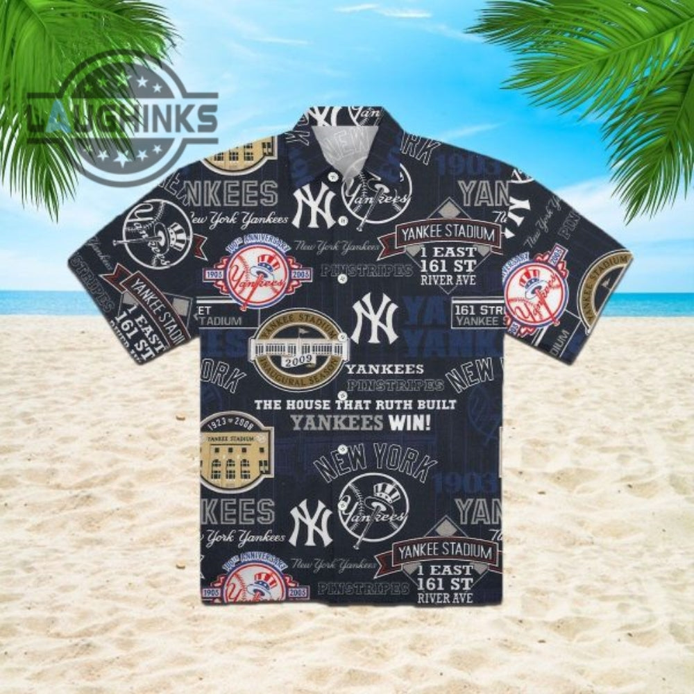 New York Yankees Stadium Hawaiian For Fan Ny Button - Adult & Kids T-Shirts, Sweatshirts & Hoodies apparel design preview 1