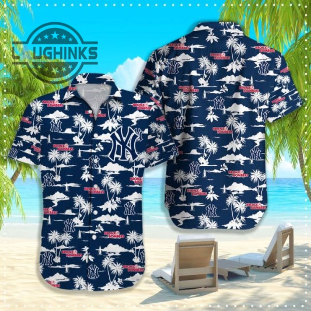 New York Yankees Team Mlb Tropical Hawaiian Ny Button - Adult & Kids T-Shirts, Sweatshirts & Hoodies apparel design preview 1