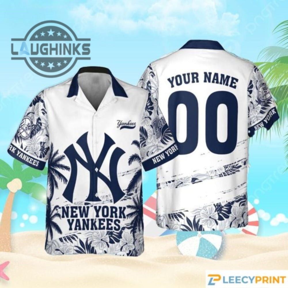 New York Yankess Mlb Flower Pattern Summer Hawaiian - Adult & Kids T-Shirts, Sweatshirts & Hoodies apparel design preview 1