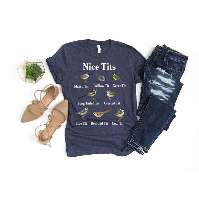 Nice Tits Bird Birdwatchers Lovers Birdwatcher Cute - Adult & Kids T-Shirts, Sweatshirts & Hoodies apparel design preview 1