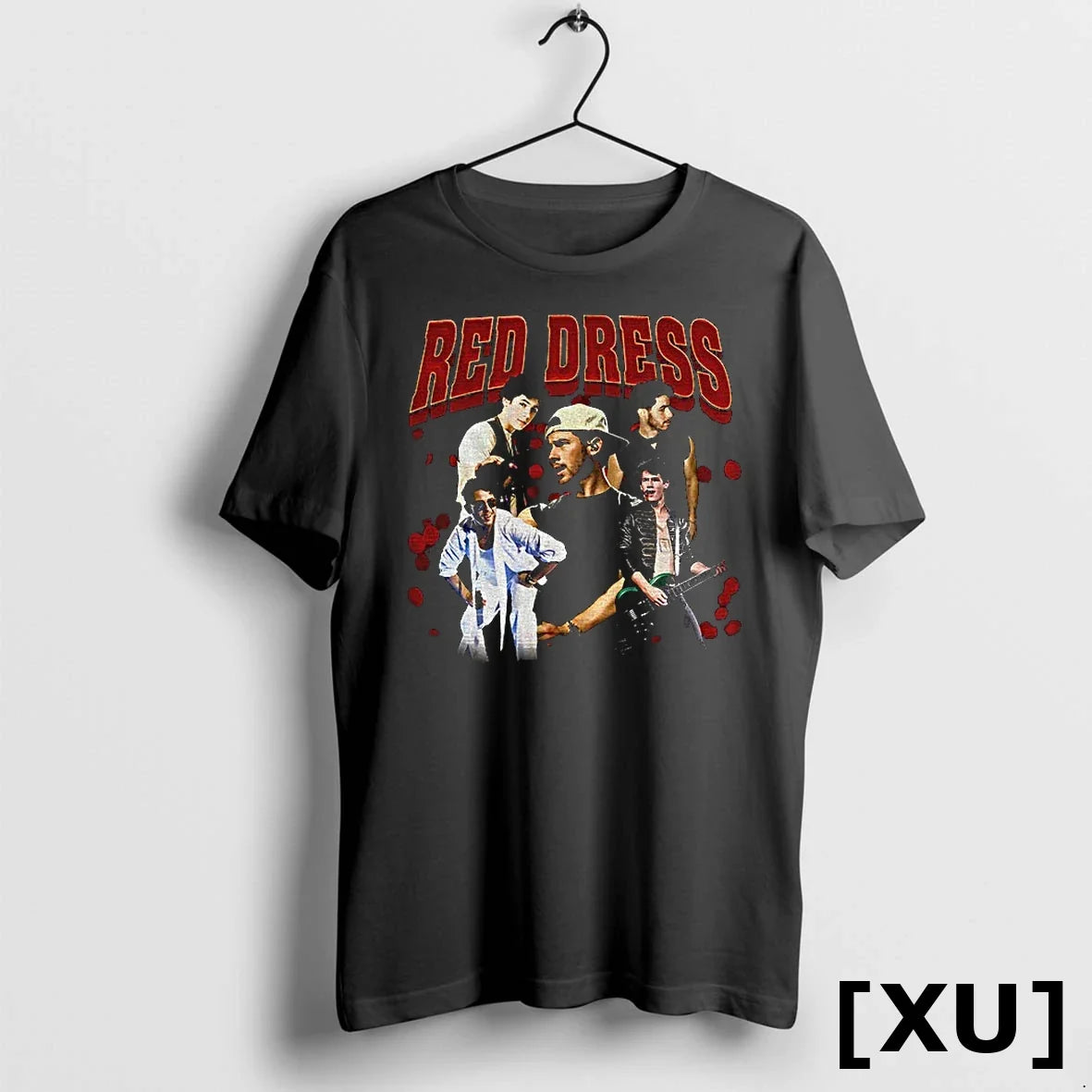 Nick Jonas Brothers Band Red Dress Graphic 2025 - Adult & Kids T-Shirts, Sweatshirts & Hoodies apparel design preview 1
