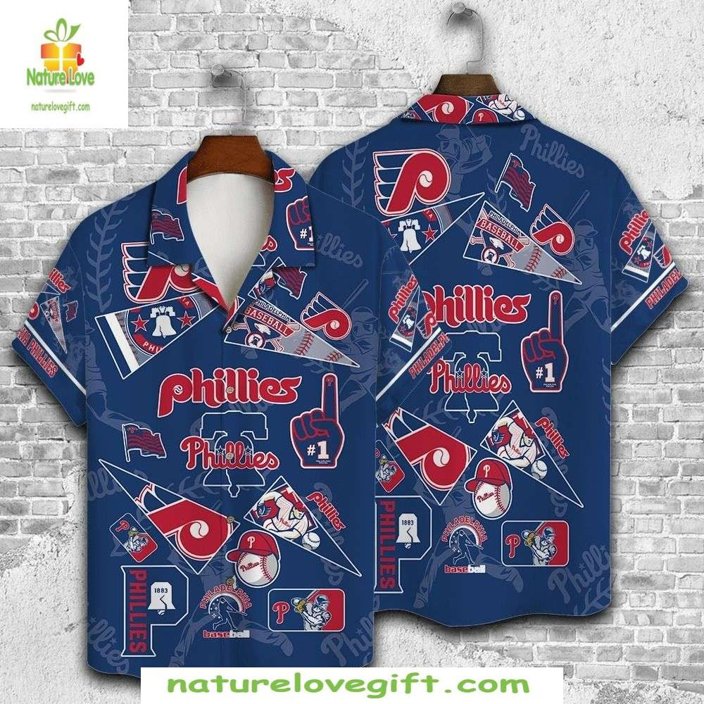 Philadelphia Phillies Hawaiian Night Game Blue - Adult & Kids T-Shirts, Sweatshirts & Hoodies apparel design preview 1