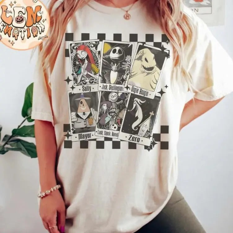 Nightmare Before Characters Tarot Cards Cartoon - Adult & Kids T-Shirts, Sweatshirts & Hoodies apparel design preview 1
