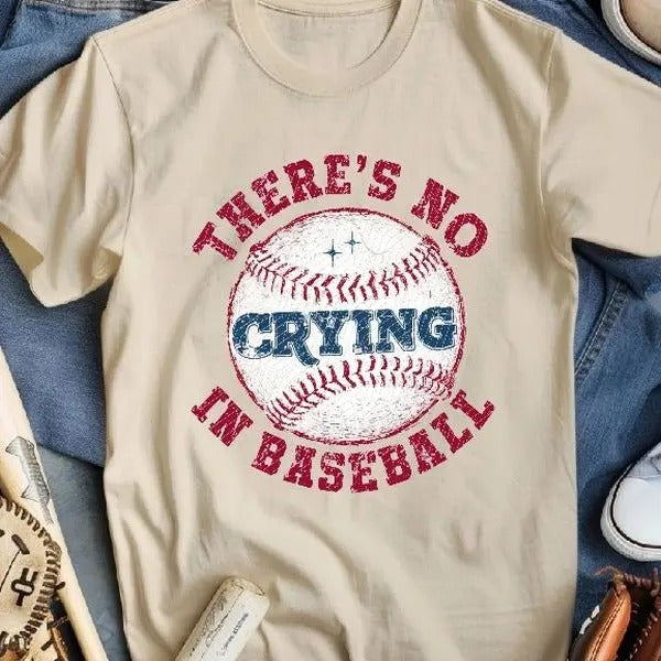 No Crying Baseball DTF Transfers THIS IS NOT - Adult & Kids T-Shirts, Sweatshirts & Hoodies apparel design preview 1